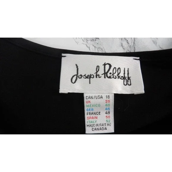 Joseph Ribkoff‎ Little Black Dress LBD Stretch Classic Knee Length New Size 18 Midi